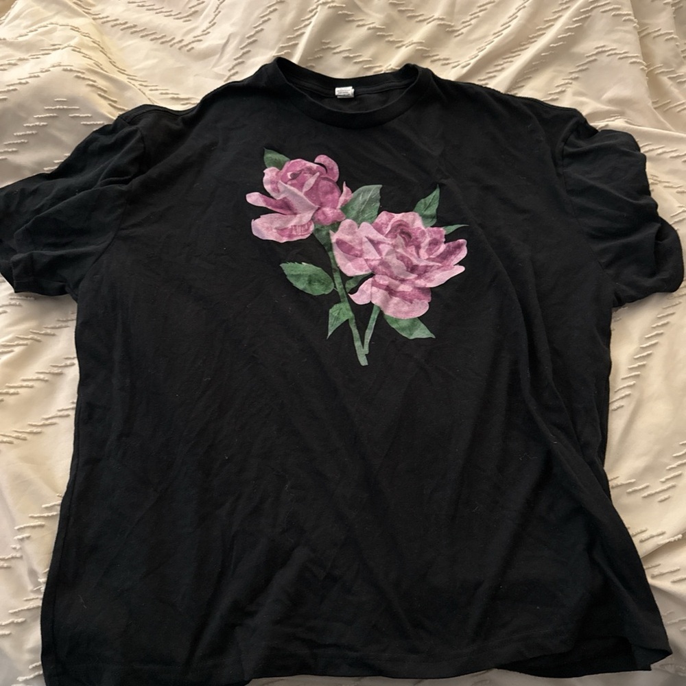 Floral Black T-Shirt